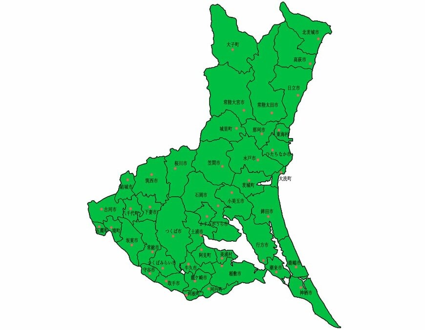 茨城県の地図
