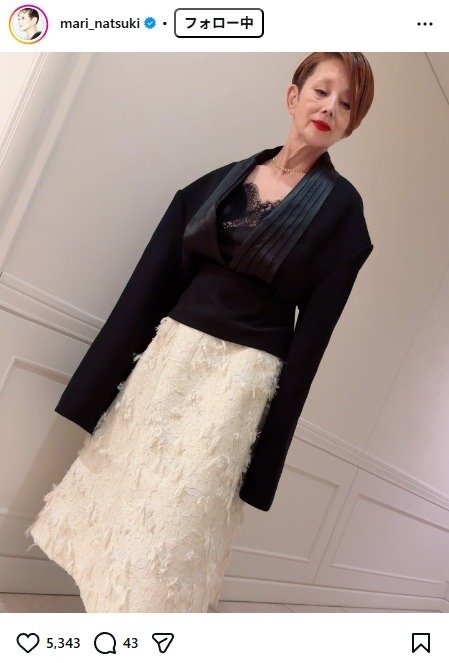 出所：夏木マリのInstagram（＠mari_natsuki） 参照日：2026年2月13日
