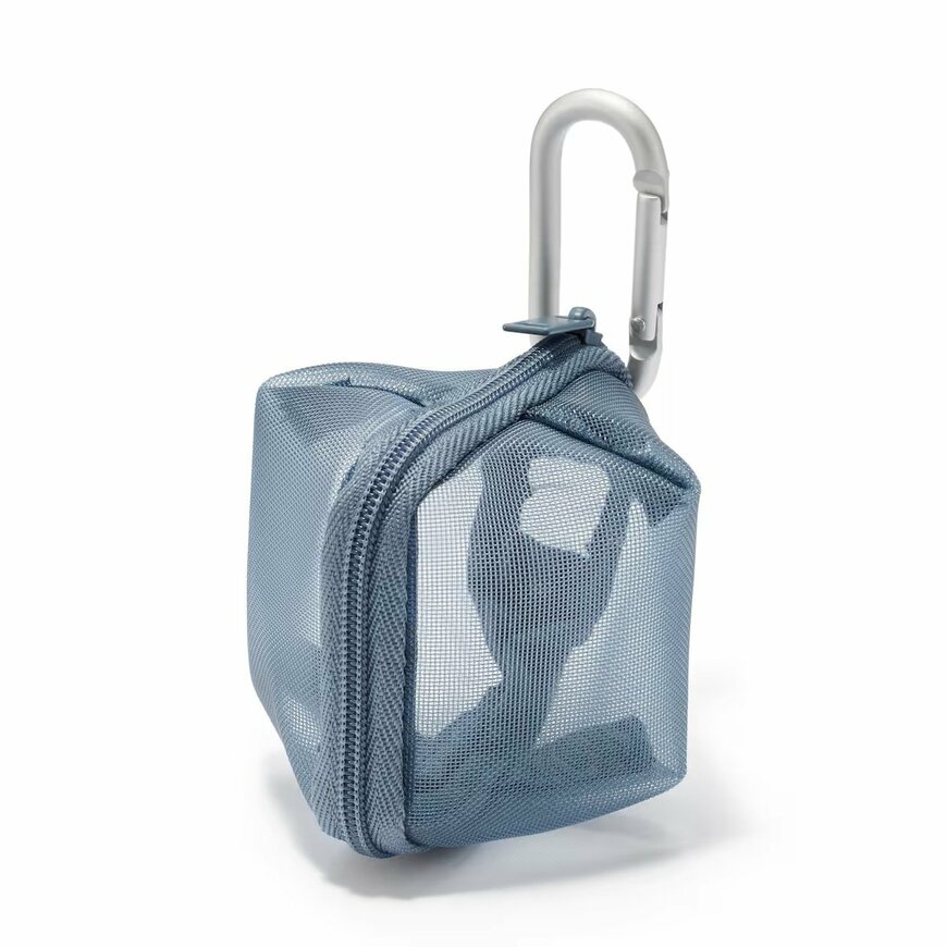 無印良品公式 ナイロンメッシュ コンパクトポーチ/ブルーの画像