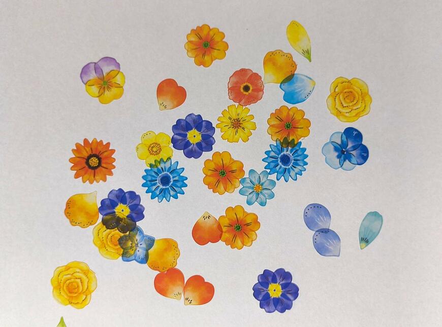 セリア、クリアフレークシール ブルー/ クリアフレークシール イエロー商品画像