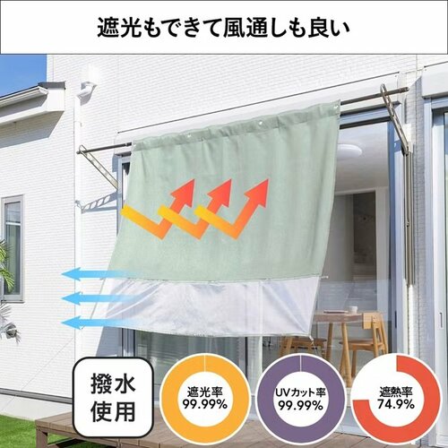 夏にぴったり「物干竿に通せる風通しのよい極断カーテン」（2980円）