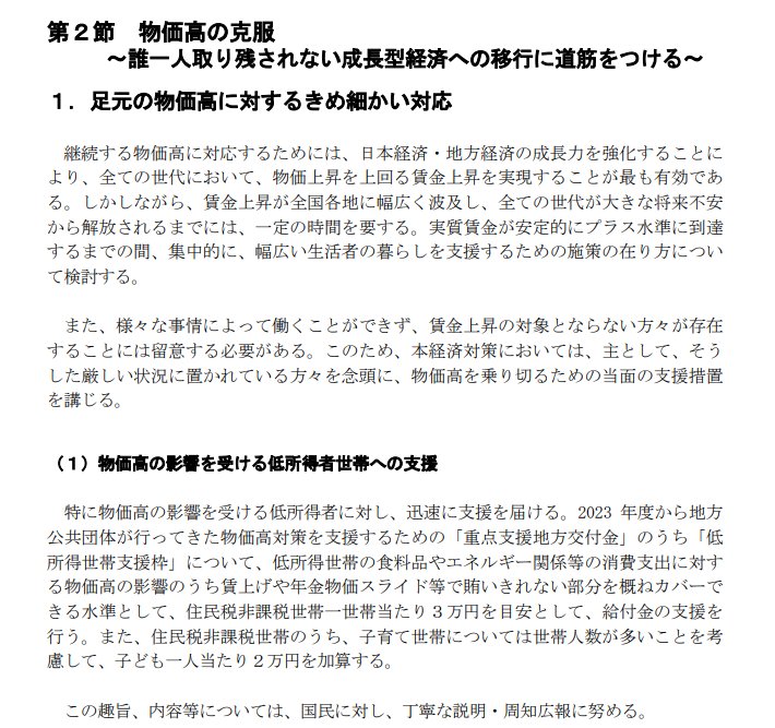 閣議決定（令和6年11月22日）：物価高の克服について