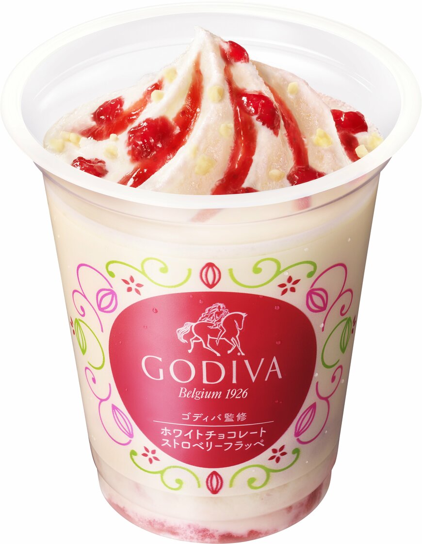 ファミリーマートの新商品：ゴディバ監修ホワイトチョコレートストロベリーフラッペ