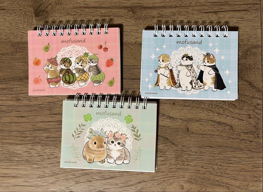 セリア、mofusand リングメモ帳（横型） 全3種画像