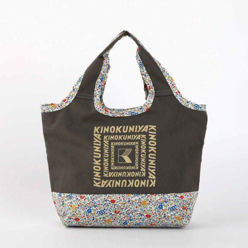 紀ノ国屋　リバティプリント　ミニバッグ　グレー　Katie