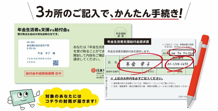 年金生活者支援給付金請求書