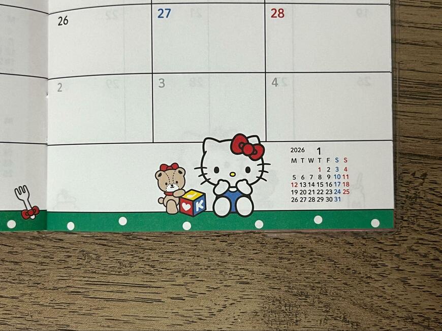 キャンドゥ、ハローキティ 2026年 A6手帳商品画像