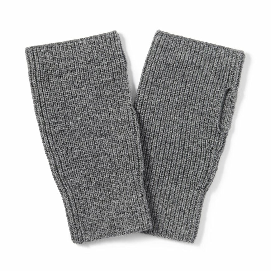無印良品 ウール 畦編み ハンドウォーマー