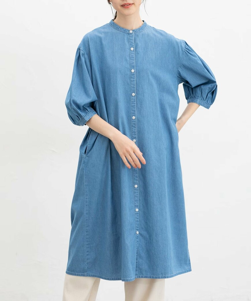 ハニーズ公式 7分袖デニムワンピースの画像