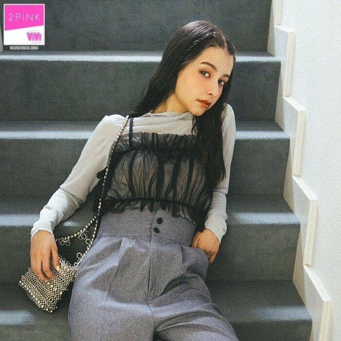 レディースしまむら　　ビスチェ+プルオーバー（2PINK）