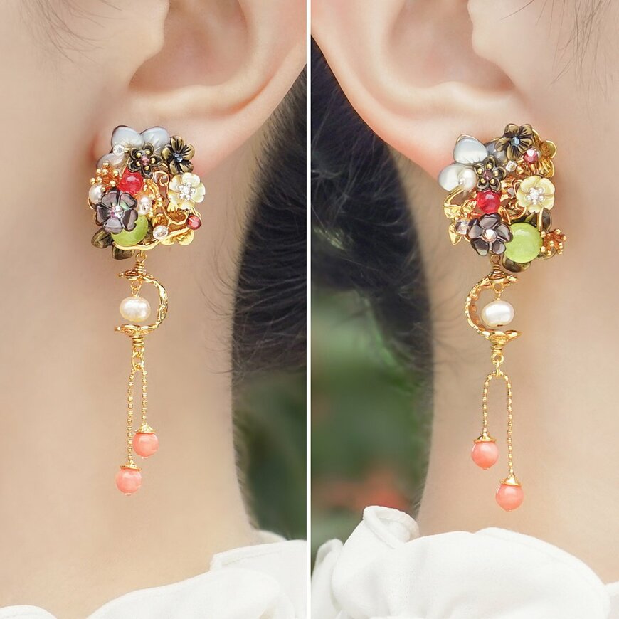 出所：株式会社 ジュエリー京都「ピアスのようなイヤリング「ぴあり」を製作するジュエリー京都　「源氏物語シリーズ・第二弾」新作「末摘花」を7月21日(金)に発売！」