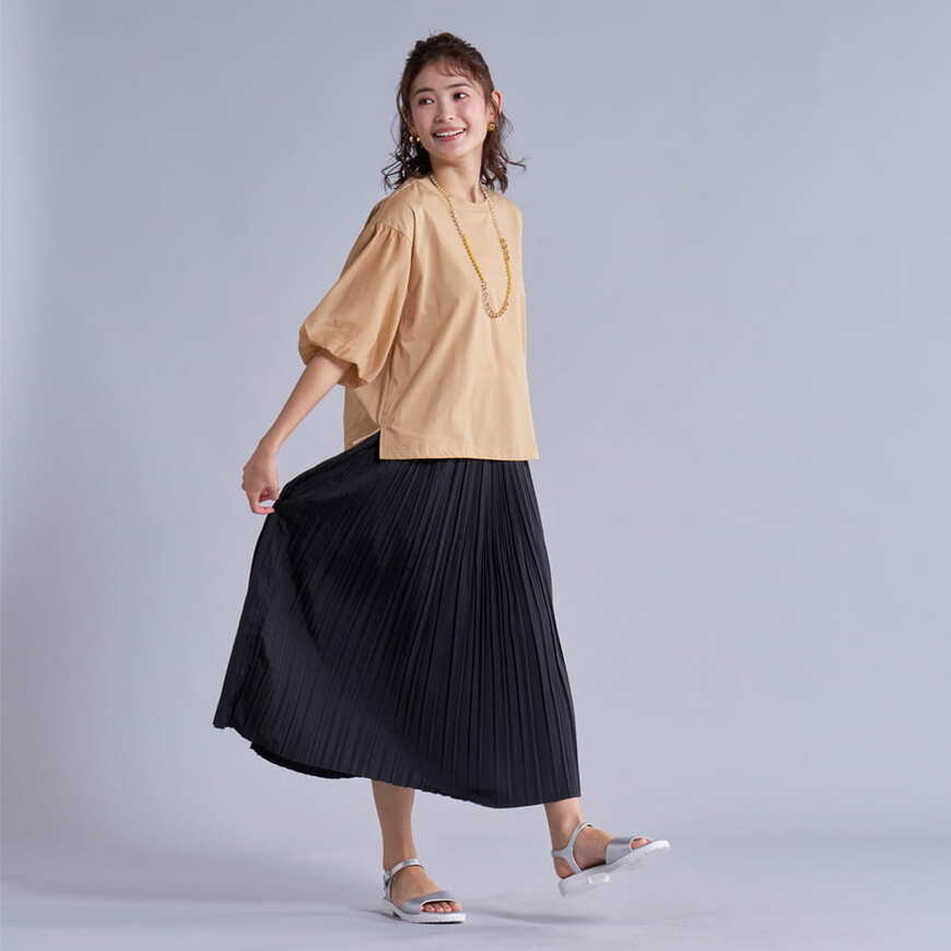 出所：ワークマン公式　レディースドライサイドポケットバルーンスリーブTシャツ