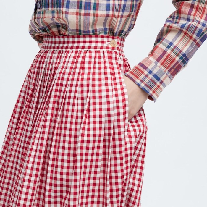 出所：ユニクロ公式オンラインストア コットンツイルギャザースカート（ギンガムチェック）