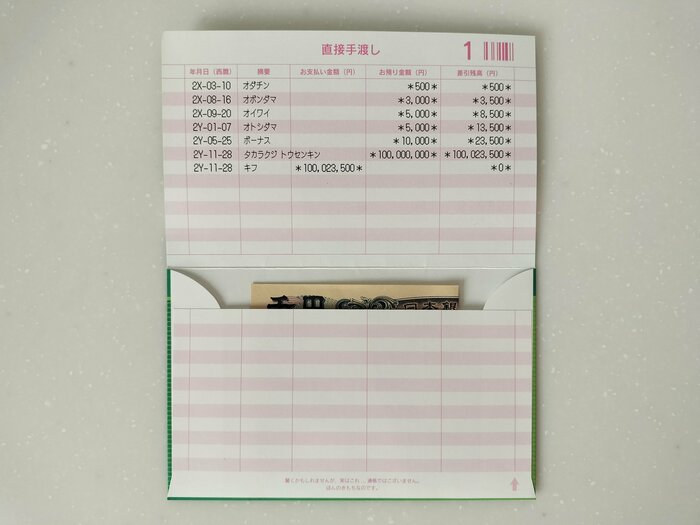 下のページは封筒になっており、お年玉を入れられる!