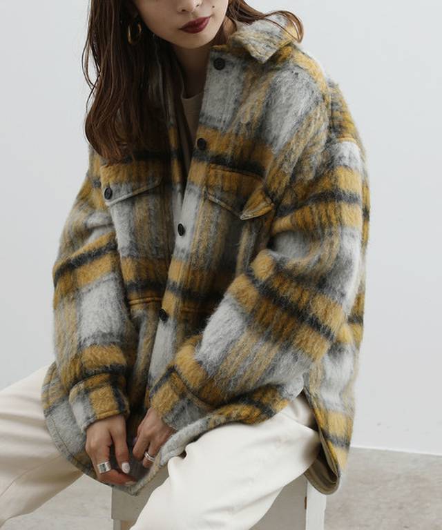 ADAMETROPE - シャギーチェックオーバーシャツコート ¥36,300（税込）