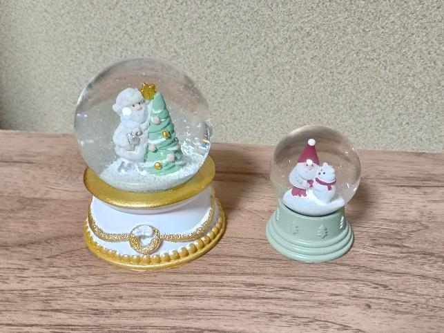 筆者撮影（ダイソー、LEDスノーボール（ホワイト）、スノーボール（北欧））