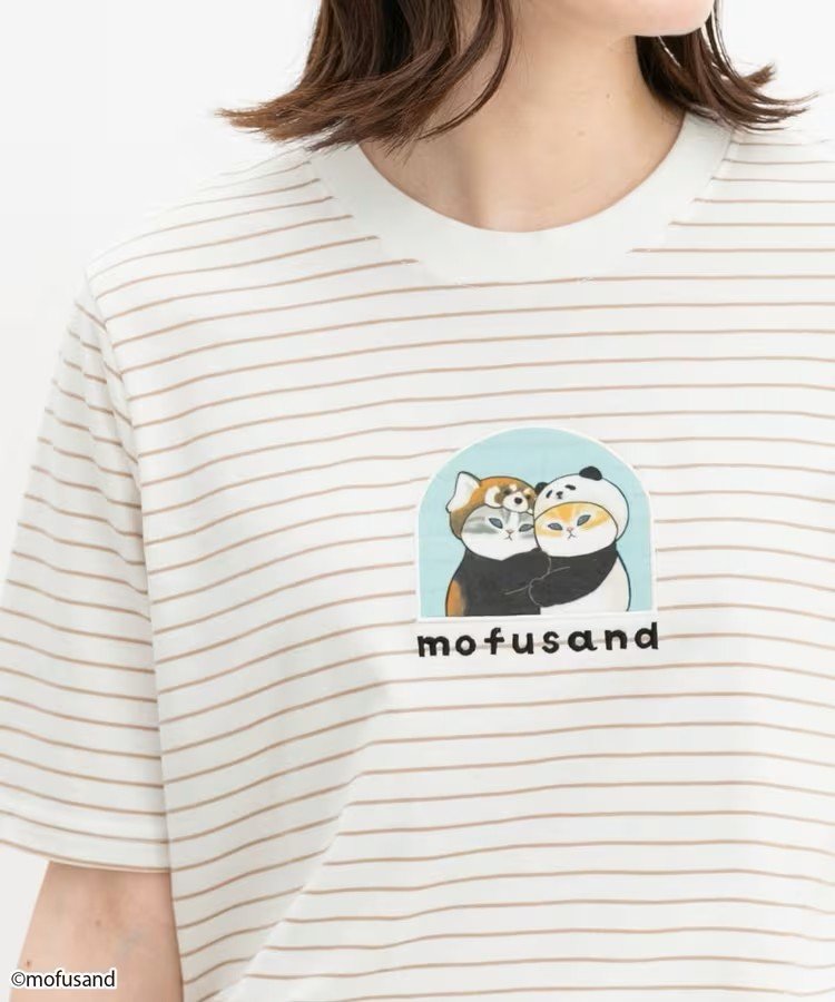 「mofusand/Tシャツ」(オフベージュ)