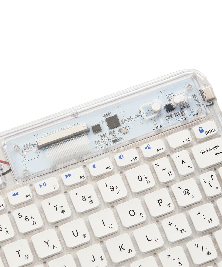3COINS、クリアワイヤレスキーボード画像