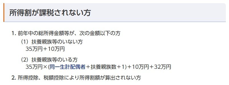 「所得割」が課税されない方