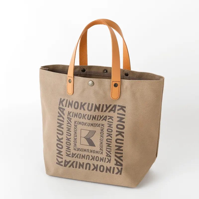 出所：紀ノ国屋公式　レザーハンドルコットンバッグ　モカ