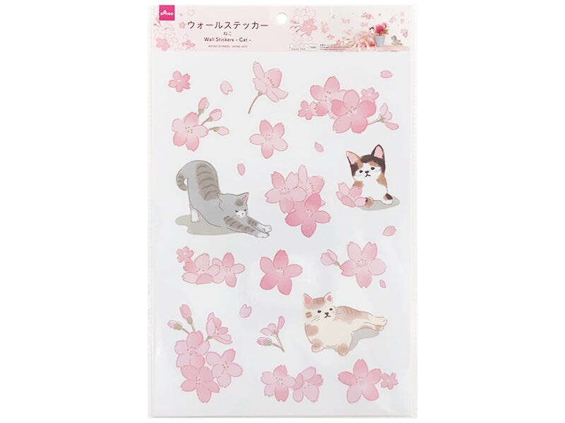 出所：ダイソー公式オンラインストア ウォールステッカー（さくら、ねこ）
