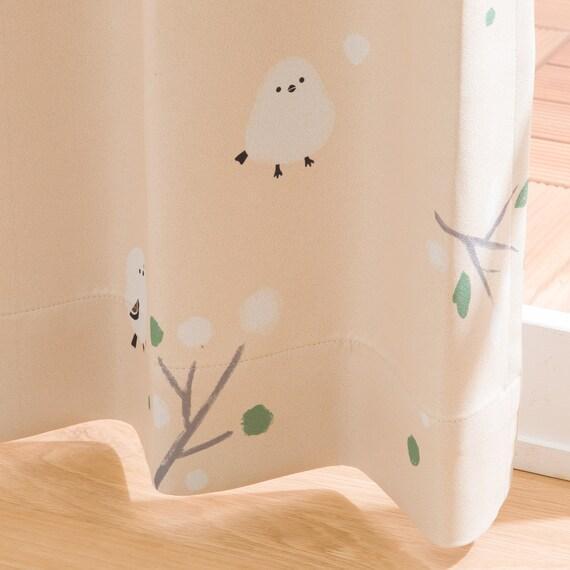 ニトリ、4枚セットカーテン、シマエナガ柄画像