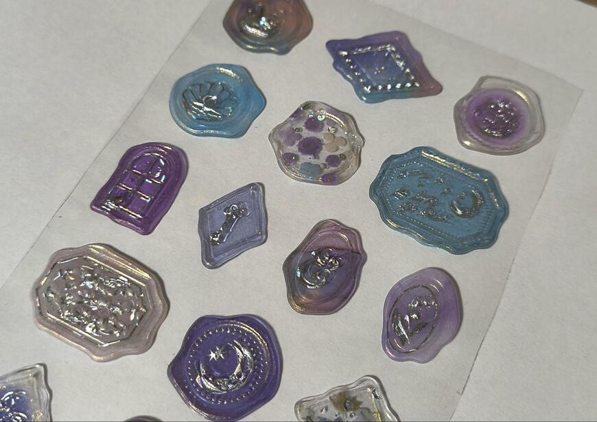 筆者撮影（キャンドゥ、ラッピングシール シーリング20片 クリア）