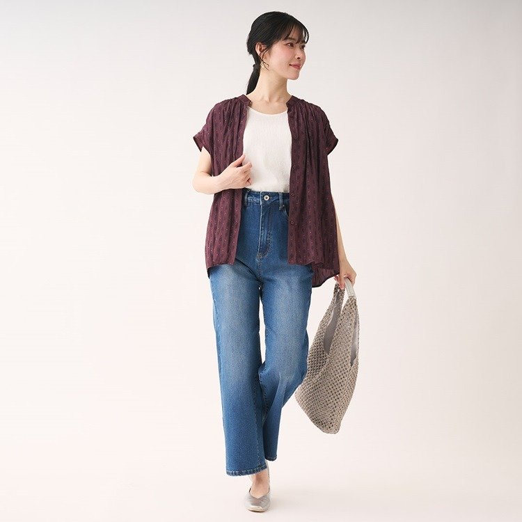 出所：ケユカ公式　プロバンス＆無地ギャザーブラウス