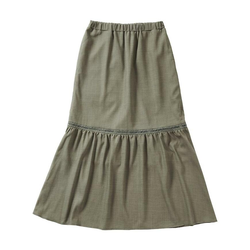 出所：ワークマン公式オンラインストア レディースリネンライクソロナ(R)ハシゴレーススカート