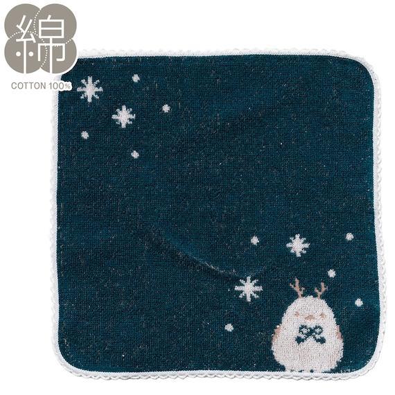 ニトリ、ハンドタオル(シマエナガトナカイ グリーン)商品画像