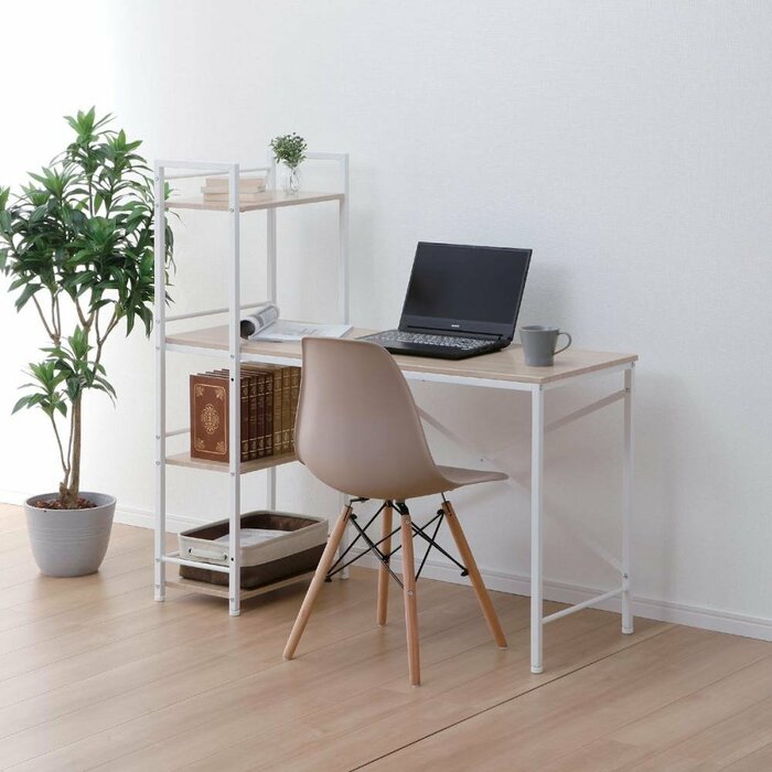 コメリ公式　アテーナライフ　ラック付きデスク　ダークブラウン　幅120cm