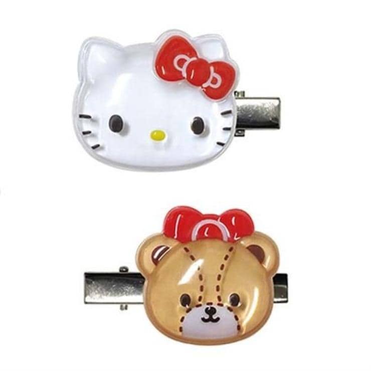 出所：しまむらパーク シャンブル ぷっくりったいヘアクリップ（ハローキティ）・ホワイト 211