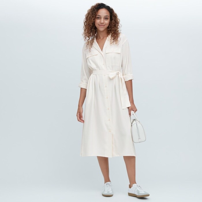 出所：ユニクロ公式 UVカットシャツワンピース（長袖・標準丈・110～121cm）