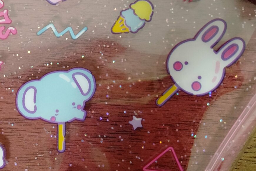 筆者撮影（セリア、32634ラメポーチM/X ファンシー）