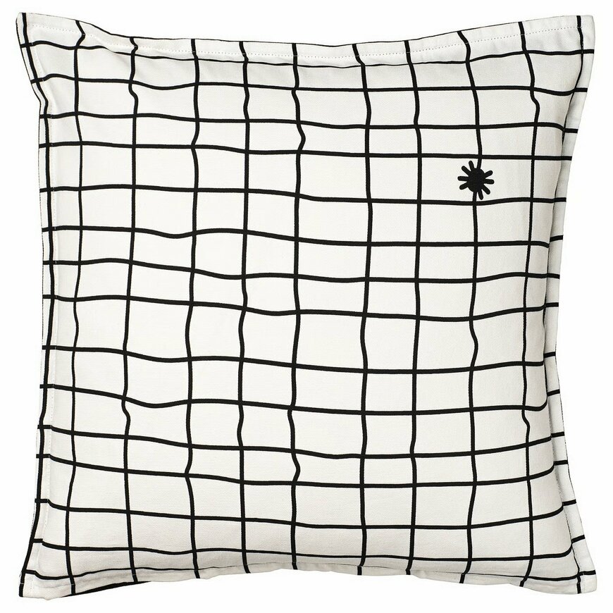 IKEA公式 KUSTFYR クストフィール(クッションカバー おばけ模様 ホワイト/ブラック)の画像