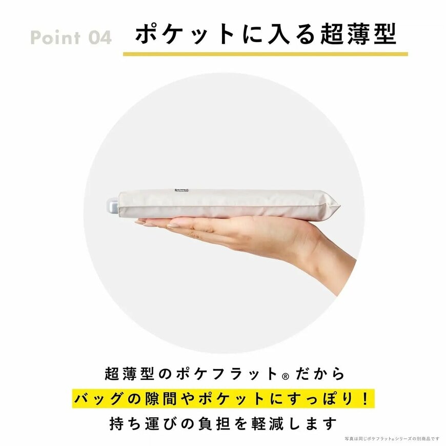 手のひらにのる薄型の折りたたみ傘