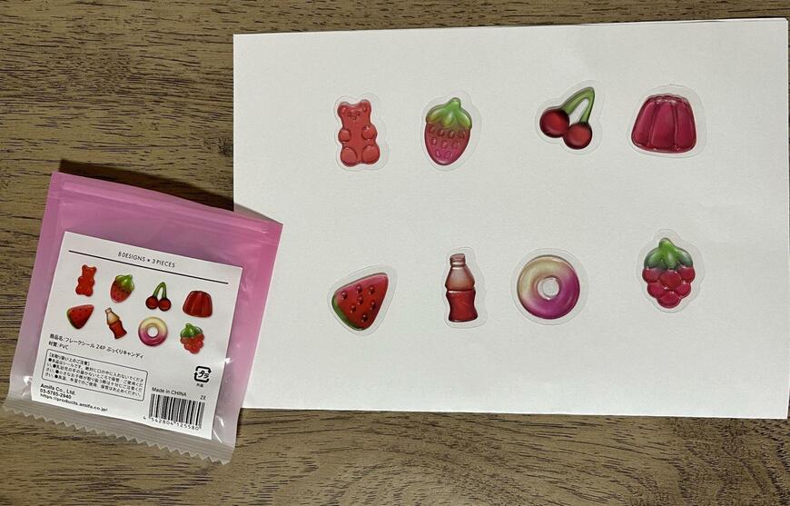 フレークシール 24P ぷっくりキャンディ レッド