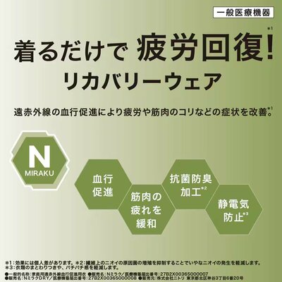 ニトリ公式通販 ニトリネット MENS 着るだけで疲労回復リカバリーウェア 半袖Tシャツ ラグランタイプ
