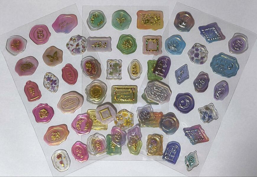 筆者撮影（キャンドゥ、ラッピングシール シーリング20片 クリア）