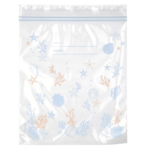 フリーザーバッグダブルジッパー マチ無し Mサイズ 50枚入(SL458)