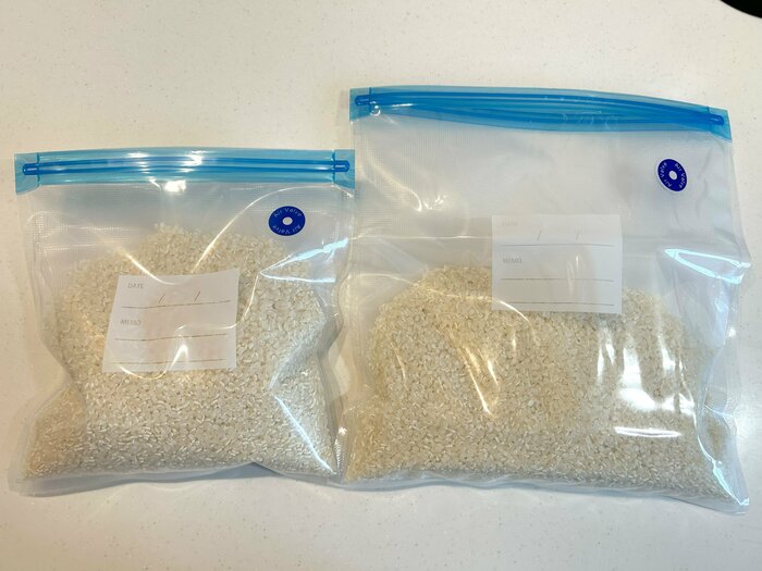 どちらにも4合ずつお米を入れてみました