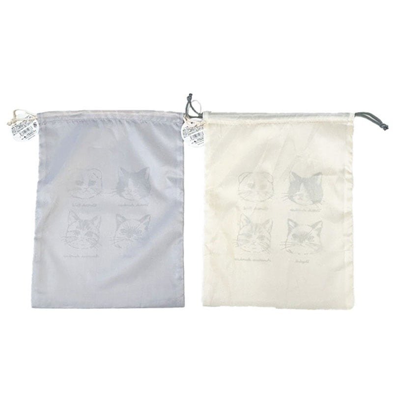 キャンドゥ公式 ポリエステル巾着袋 猫柄