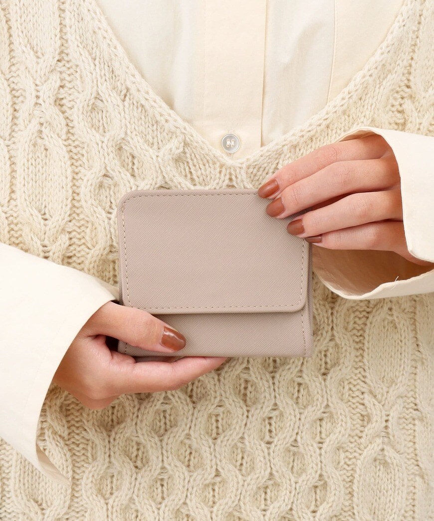 3COINS公式　極薄ミニウォレット（パープル）