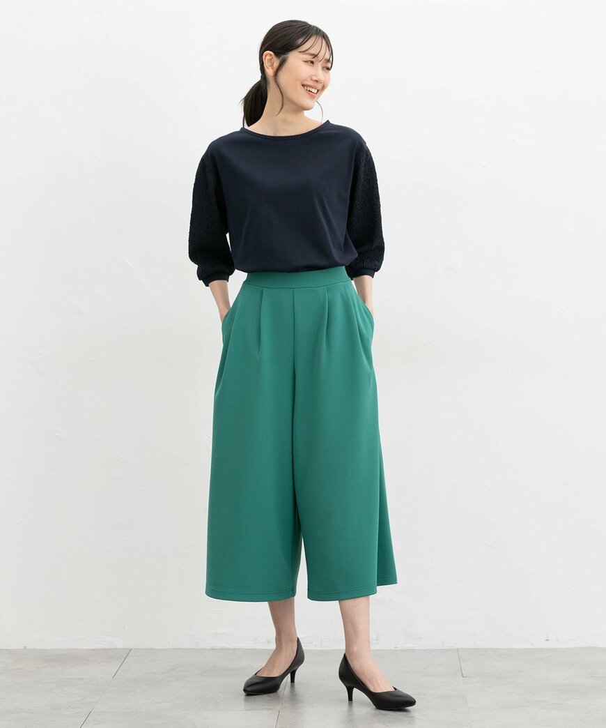 ハニーズ公式　７分袖異素材使いトップス