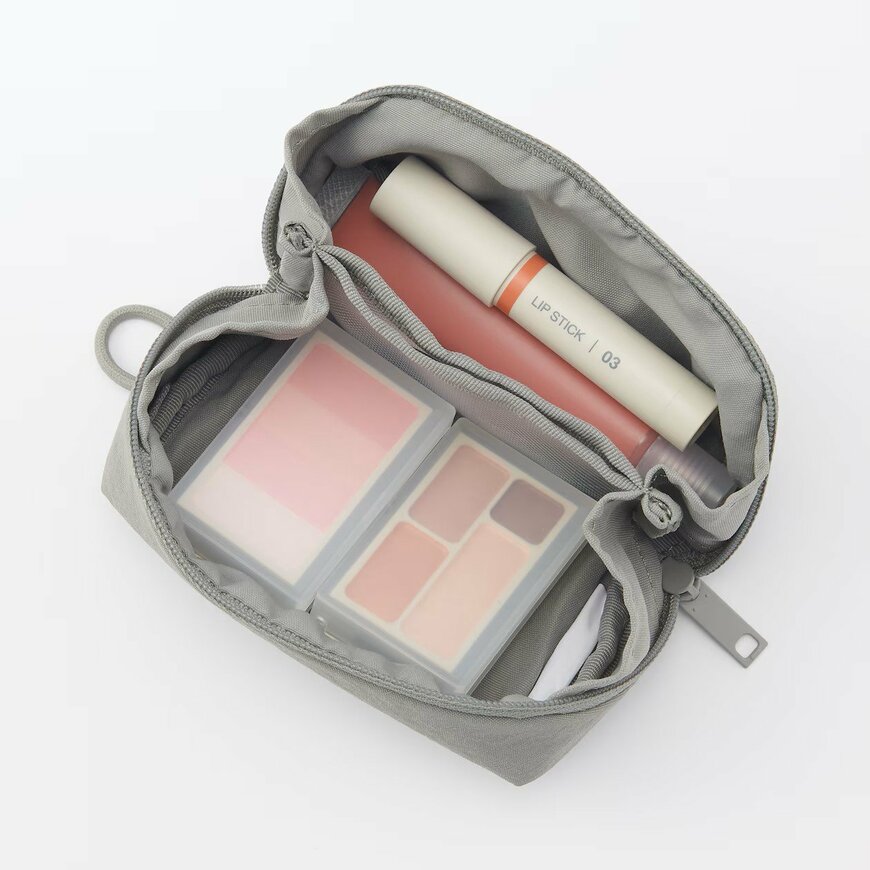 リンクルナイロン 大きく開くポーチ（Sサイズ）