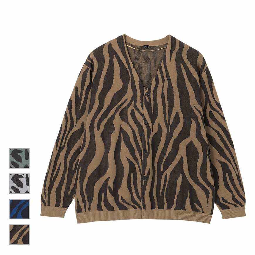ワークマン公式 アニマル柄ニットカーディガン