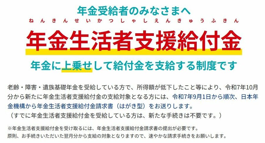 年金生活者支援給付金