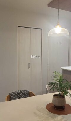 【余った材料でプチDIY】ウォールパネルを固定するだけ！リビングの壁がスラットウォール風に