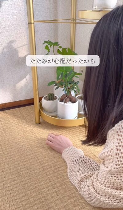 畳が気になる様子の＠asami_kurashiさん