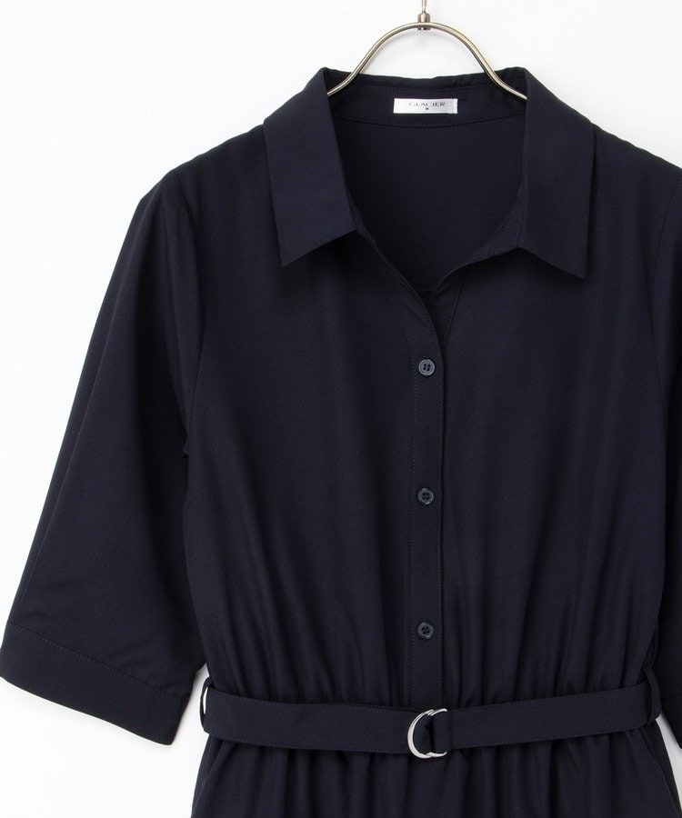 出所：ハニーズ公式通販　６分袖シャツワンピース